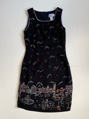 Vintage CDC cityscape dress, size 6